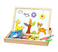 Tableau Magnétique En Bois Pour Enfants, Pour Apprendre À Dessiner Et Écrire, Double Face, Puzzle Éducatif, Ensemble De Jouets