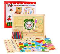Tableau magnétique en bois pour les enfants à partir de 3 ans. Set d'apprentissage + accessoires