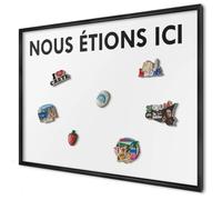 Tableau Magnétique en Métal 100x70 cm | Cadre Noir | Nous Étions Ici