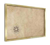 Tableau Magnétique en Métal 60x40 cm | Cadre Argenté | Rose Des Vents