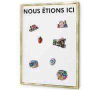 Tableau Magnétique en Métal 70x100 cm | Cadre Doré | Nous Étions Ici
