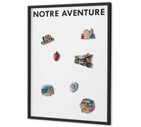 Tableau Magnétique en Métal 70x100 cm | Cadre Noir | Notre Aventure