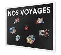 Tableau Magnétique en Métal 70x50 cm | Cadre Blanc | Nos Voyages