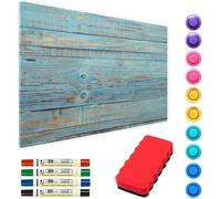 ALLboards Tableau Magnétique en Métal Motif Planches Bleues 60x40cm, MetalBoards pour tout type d'Aimants