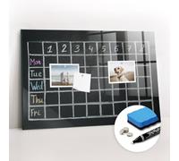 Tableau magnétique en verre contemporain | surface brillante résistante | aimants néodyme, marqueur et éponge inclus | excellent pour annonces et organisation- 60x40cm - Plan de leçon