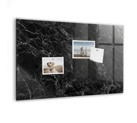 Tableau magnétique en verre mural | qualité premium, écriture nette | aimants néodyme extra forts avec feutre et éponge | idéal maison, bureau, home office- 60x40cm - Marbre foncé