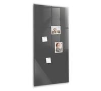 Tableau magnétique en verre mural | qualité premium, écriture nette | aimants néodyme extra forts avec feutre et éponge | idéal maison, bureau, home office - 60x120 - Couleur grise