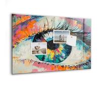 Tableau magnétique en verre | Tableau blanc design et pratique | Avec aimants néodyme inclus pour bureau, maison et créativité - 60x40cm - La pupille de l'œil humain