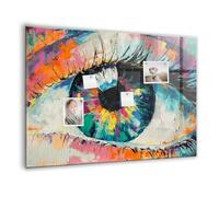 Tableau magnétique en verre | Tableau blanc design et pratique | Avec aimants néodyme inclus pour bureau, maison et créativité - 100x70cm - La pupille de l'œil humain