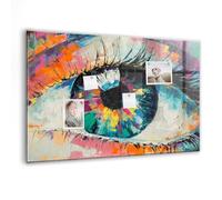 Tableau magnétique en verre | Tableau blanc design et pratique | Avec aimants néodyme inclus pour bureau, maison et créativité - 90x60cm - La pupille de l'œil humain