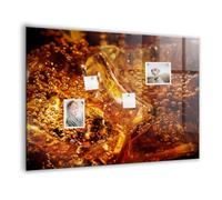 Tableau magnétique en verre trempé | Tableau blanc magnétique design | Parfait pour notes, To-Do lists et planification quotidienne - 100x70cm - Gros plan sur la boisson