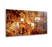 Tableau magnétique en verre trempé | Tableau blanc magnétique design | Parfait pour notes, To-Do lists et planification quotidienne - 120x60cm - Gros plan sur la boisson