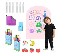 Tableau Magnetique Enfant 120 x 60 cm, Tableau magnetique Mural Enfant avc 12 craies, 1 chiffon de nettoyage,6 porte-craies,1 boîte de rangement,5 Autocollants magnétiques pour Filles et Garçons