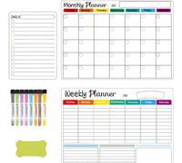 Tableau Magnetique Frigo,Calendrier Organisateur Tableau,Planning Semaine,Planificateur de Menus/Repas - Effacable -12 PCS -42×30cm