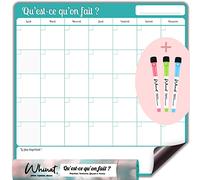 Tableau Magnetique Frigo Mensuel " QU'EST-CE QU'ON FAIT ? " - Planificateur familial de votre mois pour To Do List/Taches Menageres/Examens - Planning/Organisateur magnet pour votre cuisine !