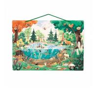 Janod - Puzzle Magnétique La Mare - 70 Magnets en Bois FSC - Apprendre la Faune/Flore - Partenariat WWF - 5 ans, J08647