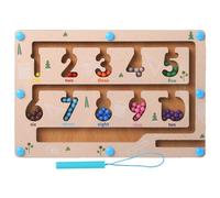 Tableau magnétique, labyrinthe magnétique de couleurs et de chiffres | Labyrinthe des nombres de jouets - Labyrinthe de Perles de Bois, table Puzzle pour la motricité fine, table Labyrinthe educativ