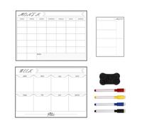 Tableau Magnétique Mensuel Effaçable en PET Blanc pour Planning | Bloc-notes Aimanté, Écrit les Plans et Marque L’information Importante, Usage École et Bureau