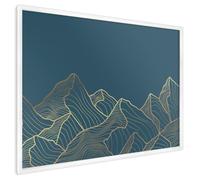 Tableau Magnétique Mural 100x70 cm | Cadre Blanc | Minimalisme Montagnard
