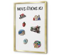 Tableau Magnétique Mural 40x60 cm | Cadre Doré | Nous Étions Ici