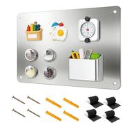 Tableau Magnétique Mural, 43x30cm Plaque Aimantee pour Magnets, Metal Tableau pour Magnet Plaque Magnétique, Aimant Tableau Pour Bureau, Cuisine, Réfrigérateur (Argent)