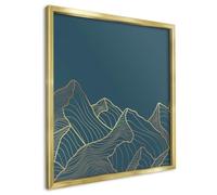 Tableau Magnétique Mural 50x50 cm | Cadre Argenté | Minimalisme Montagnard