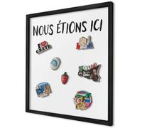 Tableau Magnétique Mural 50x50 cm | Cadre Noir | Nous Étions Ici