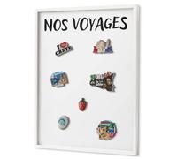 Tableau Magnétique Mural 50x70 cm | Cadre Blanc | Nos Voyages
