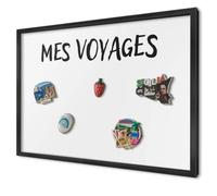 Tableau Magnétique Mural 60x40 cm | Cadre Noir | Mes Voyages