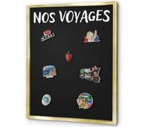 Tableau Magnétique Mural 60x80 cm | Cadre Doré | Nos Voyages
