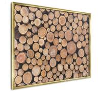 Tableau Magnétique Mural 80x60 cm | Cadre Argenté | Cercles En Bois