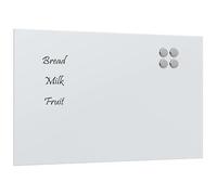 Tableau magnétique mural, blanc, 80 x 50 cm, en verre trempé, tableau d'exposition, pour bureau et école, durable et résistant aux rayures, parfait pour les notes et les présentations