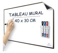 Tableau Magnetique Mural Blanc Adhesif A3 40x30cm - 3 Feutres - Film Tableau Blanc Effacable Mural - Grand A3 (40cmX30cm) MEMO