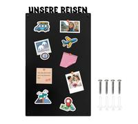 Tableau Magnétique Noir,80x50cm Effacable Tableau Aimanté Murale en Métal,Montage Mural Surface Antirayures,pour Salon,Chambre d'enfant,Bureau,Tableau pour Aimants,Notes et Photos (Nos Voyages)