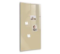 Tableau magnétique portrait en verre trempé | Whiteboard vertical avec aimants néodyme inclus | Parfait pour notes, To-Do lists et planning - 60x120cm - couleur beige