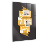 Tableau magnétique portrait en verre trempé | Whiteboard vertical moderne | Inclut 5 aimants puissants pour planification et notes - 70x100cm - Que des ondes positives