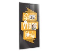 Tableau magnétique portrait en verre trempé | Whiteboard vertical moderne | Inclut 5 aimants puissants pour planification et notes - 60x120cm - Que des ondes positives