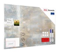 Tableau magnétique pour aimants METALboards, béton doré 90×60 cm + ensemble d’accessoires