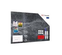 Tableau magnétique pour aimants METALboards, pierre foncée 90×60 cm + ensemble d’accessoires
