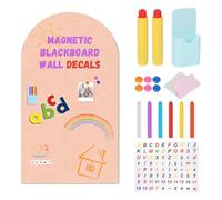 Tableau magnétique pour enfant - 45 x 100 cm - Autocollant - Motif puzzle - Inscriptible et effaçable - Avec stylos, aimants pour lettres