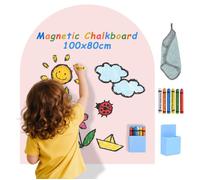 Tableau magnétique pour Enfants, Mural arqué Autocollant avec Couleurs Pastel et craies, 6 craies Un Porte-Craie magnétique