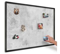 Tableau Magnétique pour Notes 100x70 cm | Cadre Noir | Béton brut