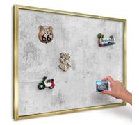 Tableau Magnétique pour Notes 70x50 cm | Cadre Argenté | Béton brut