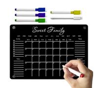 Tableau Magnétique pour Réfrigérateur | Bloc-Note en Acrylique Réutilisable,Tableau Blanc Magnétique Multifonction Pour Planning Familiavec 6 Marqueurs Effaçables