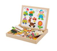 Tableau magnétique pour,Tableau blanc magnétique à écrire en bois pour,Jouet Laavagna avec des activités éducatives de dessin et d'écriture | Pour l'école maternelle Bambiini et les