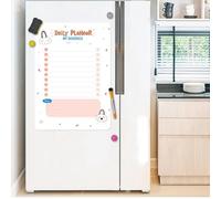 Tableau magnétique réinscriptible pour réfrigérateur avec options de taille A3/pour A4, tableau blanc pour organisation à la maison et gestion des horaires (CT016)