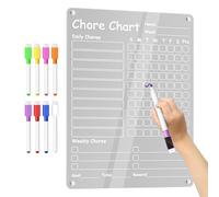 Tableau magnétique réutilisable - Planificateur de tâches en acrylique - Tableau de récompense effaçable - Organisateur d'activités pour - Panneau effaçable à sec avec embout stylo