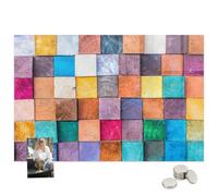 Tableau Magnétique Sans Cadre Bureau et Salon 90x60 cubes en bois