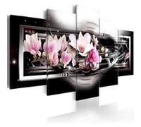 Tableau Magnolias on a black background-Taille L 200 x H 100 cm Imprimé G