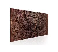 Tableau Mandala: Amber Silence-Taille L 120 x H 40 cm Imprimé